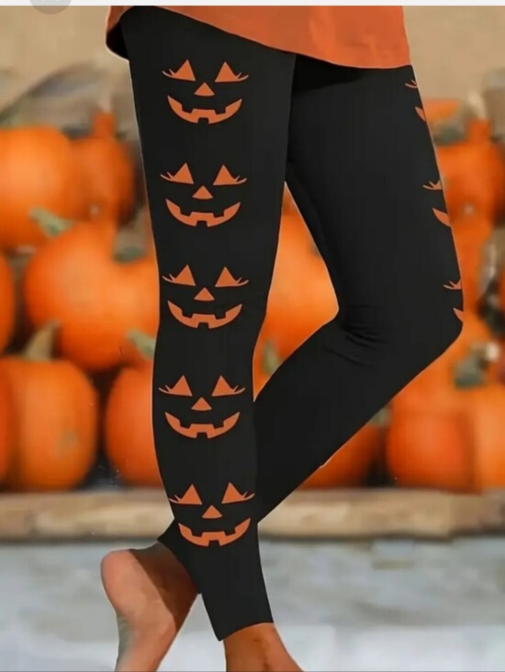 Halloween Leggings Jack O' Lantern Print